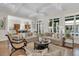 A well-decorated living room featuring comfortable seating, a view to the kitchen and large windows at 410 Ocean Oaks Ct, Kiawah Island, SC 29455