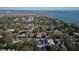 Stunning aerial view showcasing a neighborhood with beautiful homes nestled among mature trees and scenic surroundings at 731 Pitt St, Mount Pleasant, SC 29464