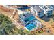 Gorgeous home with a pool and outdoor patio featuring beautiful landscaping captured from an aerial perspective at 1075 Avenue Of Oaks, Charleston, SC 29407