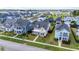 Aerial view of single-Gathering homes with well-maintained lawns, sidewalks, and mature trees at 113 Grimball St, Summerville, SC 29486