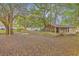 Large backyard with storage structure, mature trees, and ample outdoor space for various uses at 1188 Camden St, North Charleston, SC 29405