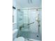 Modern bathroom featuring a glass enclosed shower with gold fixtures and a built in bench at 123 Tiffany Ln, Summerville, SC 29485