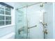 Updated bathroom featuring a glass shower, handicap bar and modern finishes at 123 Tiffany Ln, Summerville, SC 29485