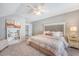 Cozy bedroom featuring a comfortable bed, bedside table, and stylish decor at 1310 Belhaven Dr, Mount Pleasant, SC 29466