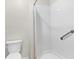 This bathroom has a toilet and shower with safety bars for accessibility at 1402 Camp Rd # 10C, Charleston, SC 29412