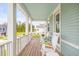 Relaxing front porch with rocking chairs and charming curb appeal at 144 Sandy Bend Ln, Summerville, SC 29486