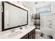 Bright bathroom featuring double sinks, a vanity, and shower with a stylish curtain at 1537 Cultivation Ln, Mount Pleasant, SC 29466