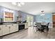Open kitchen and dining area, featuring modern appliances and ample counter space at 223 Dandridge Rd, Walterboro, SC 29488