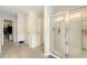 Modern bathroom with glass enclosed shower, tile flooring, and neutral paint at 227 Oak View Way, Summerville, SC 29483