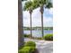 Beautiful water view with palm trees, lush greenery and well maintained walkway near community homes at 2743 Calico Bass Ln, Johns Island, SC 29455