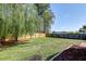 Spacious backyard with mature tree coverage and a partial fence line at 2914 Glenarden Dr, Charleston, SC 29414