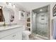 Modern bathroom featuring a glass-enclosed shower and stylish vanity at 2933 Atrium Villa Dr # 33, Seabrook Island, SC 29455