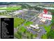 Aerial view of shopping plaza and stores, including Chick-fil-A, in Cane Bay at 301 Dunlin Dr, Summerville, SC 29486