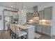 Modern kitchen with gray cabinetry, stainless steel appliances, and a stylish island with seating at 3119 Sturbridge Rd, Mount Pleasant, SC 29466