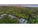 An aerial view of a waterfront community with lush green landscaping, featuring charming homes and stunning marsh views at 3718 Sandy Gate Ln, Mount Pleasant, SC 29466