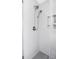 Modern shower featuring gray tile, dual shower heads and built-in niche at 3718 Sandy Gate Ln, Mount Pleasant, SC 29466