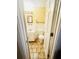 Bathroom with decorated wallpaper and a toilet, next to a vanity with a sink and mirror at 4262 Mariners Watch, Kiawah Island, SC 29455