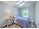 Bedroom featuring ceiling fan, warm lighting and light blue paint at 531 Truman Dr, Goose Creek, SC 29445