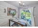 Bright dining area with sliding doors to patio and modern chandelier lighting at 531 Truman Dr, Goose Creek, SC 29445