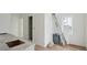 Bright room with hardwood floors, featuring a bathroom, a counter with undermount sink, ladder and trashcan at 545 Towles Crossing Dr # 29455, Johns Island, SC 29455