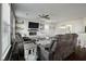 Open-concept living room with fireplace and hardwood floors at 7638 Haywood St, North Charleston, SC 29418