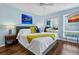 Serene main bedroom with a plush bed, mirrored closet, and a mounted TV, designed for relaxation at 764 Summerwind Cir, Edisto Beach, SC 29438