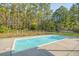 In-ground pool in a backyard featuring a wooded perimeter and a well-kept lawn at 1010 Deep Gap Rd, Ridgeville, SC 29472
