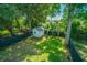 Private backyard with a storage shed, lush greenery, and plenty of space for outdoor activities at 1011 Ashley Ave, Charleston, SC 29403