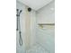 Close-up of glass enclosed shower with rainfall showerhead and built-in niche at 1011 Ashley Ave, Charleston, SC 29403