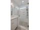 Modern walk-in shower featuring subway tile, rainfall showerhead, and convenient built-in niche at 1032 Avenue Of Oaks, Charleston, SC 29407