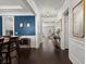 Elegant hallway with hardwood floors and decorative wall trim at 106 Abigale Ln, Summerville, SC 29483