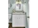 Stylish bathroom with a granite countertop vanity and decorative mirror at 116 Trestlewood Dr, Summerville, SC 29486