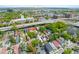 Real estate aerial view features the city skyline with surrounding neighborhoods at 13 H St, Charleston, SC 29403