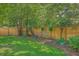 Green backyard featuring a manicured lawn, wooden fence, and mature trees, creating a serene outdoor space at 1315 Old Mill Ln, Mount Pleasant, SC 29464