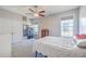 Bedroom featuring natural light, ceiling fan, closet, and carpet floors at 134 Comiskey Park Cir, Summerville, SC 29485