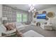 Cozy living room featuring a neutral color palette, patterned wallpaper, and a large TV at 1535 Capel St, Mount Pleasant, SC 29466