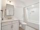 Bathroom featuring a tub, toilet, and a vanity with a sink and framed mirror at 1543 Gemstone Dr, Mount Pleasant, SC 29464