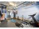 Garage converted to a workout space with a variety of fitness equipment at 1543 Gemstone Dr, Mount Pleasant, SC 29464