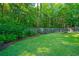 Large backyard featuring lush green lawn, wooden fence and mature trees to the rear, creating a private oasis at 1722 S Nicole Pl, Charleston, SC 29414