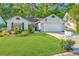 Charming single-story home with a well-manicured lawn and beautiful landscaping, showcasing its inviting curb appeal at 1722 S Nicole Pl, Charleston, SC 29414