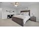 Spacious primary bedroom features natural light and decorative touches at 204 Honey Horn Dr, Summerville, SC 29486