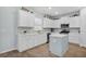 Bright kitchen featuring white cabinets, modern stainless steel appliances, and an island with a blue accent at 204 Honey Horn Dr, Summerville, SC 29486