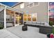 Cozy patio with outdoor seating, a fire pit, and screened-in porch, great for entertaining and relaxing at 204 Honey Horn Dr, Summerville, SC 29486
