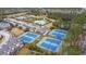 Aerial shot featuring tennis courts surrounded by palm trees and well-maintained landscaping and community amenities at 2136 Baldwin Park Dr, Mount Pleasant, SC 29466