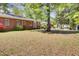 Spacious backyard featuring a well-maintained lawn, mature trees, and a brick home with an outdoor seating area at 237 Cypress Dr, Walterboro, SC 29488
