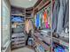 Walk-in closet with custom shelving and drawers provides ample storage space at 255 Longford Dr, Summerville, SC 29483