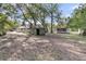 Large backyard area featuring mature trees and several outbuildings at 3484 Johan Blvd, Johns Island, SC 29455