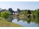 Scenic pond surrounded by lush greenery, offering a tranquil view of the neighborhood at 41 Regency Oaks Dr, Summerville, SC 29485