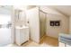 Bathroom with a glass-door shower and a sink vanity at 5691 Captain Kidd Rd, Hollywood, SC 29449