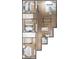 Isometric view of the floorplan featuring four bedrooms, four baths, living room, kitchen and dining area at 7621 Indigo Palms Way, Johns Island, SC 29455